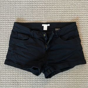 High waisted Black Denim shorts